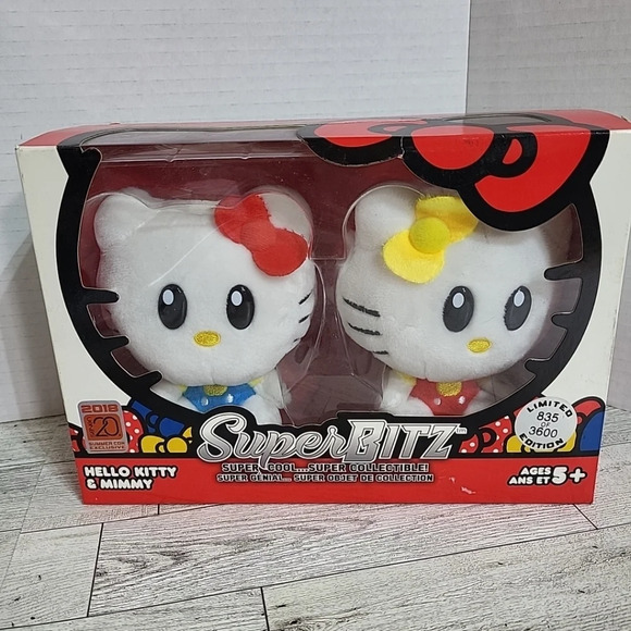 Hello Kitty & Mimmy SuperBitz 4" Plush Set Exclusive Limited Edition‎ 3600 NEW - Picture 1 of 6